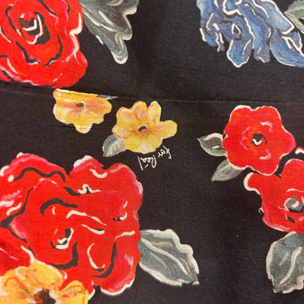 Réalisation Par Silk Mini Dress XS | Black Red Floral Rose Print - Picture 6 of 9